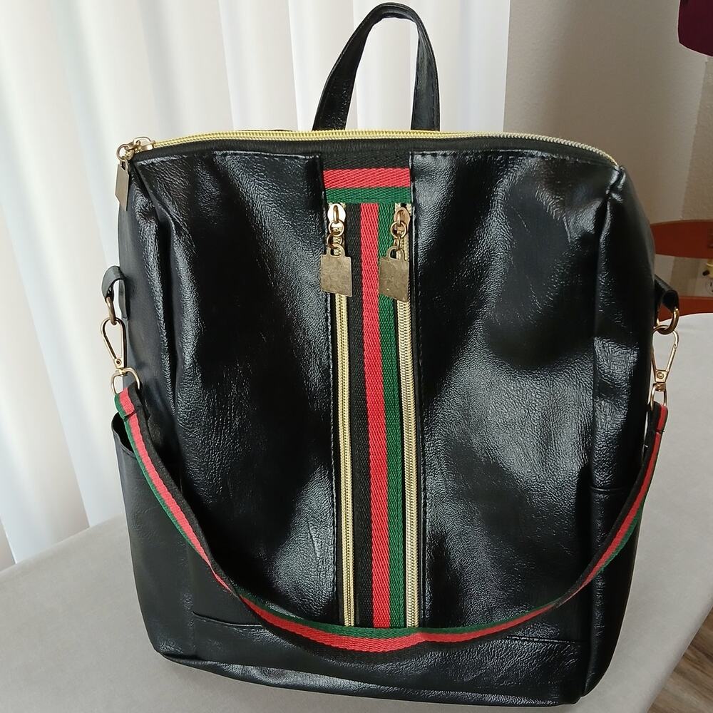 Mini Double Zippers Oxford Backpack EUC repaired T&J Designs spacious